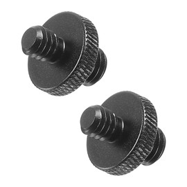 PATIKIL Microphone Stand Adapter, M8 Male to 1/4 Male Thread Tripod Screw Adapter Double Sided Camera Screw for Microphone Tripod Stand, Black, 2 Pcs