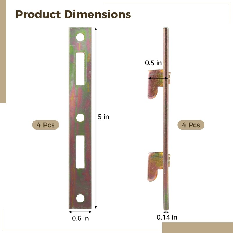OMISTAR 4 Pairs Bed Rail Fasteners, Heavy Duty Rustproof Galvanized