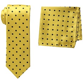 Stacy Adams Men's Satin Dot Tie Set, Gold, One Size