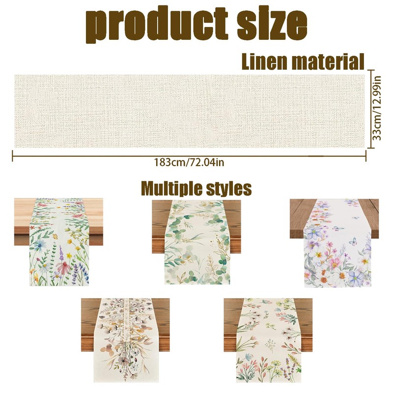 Floral Table Runner Perfect for Memorial Day, Spring Holidays, Easter