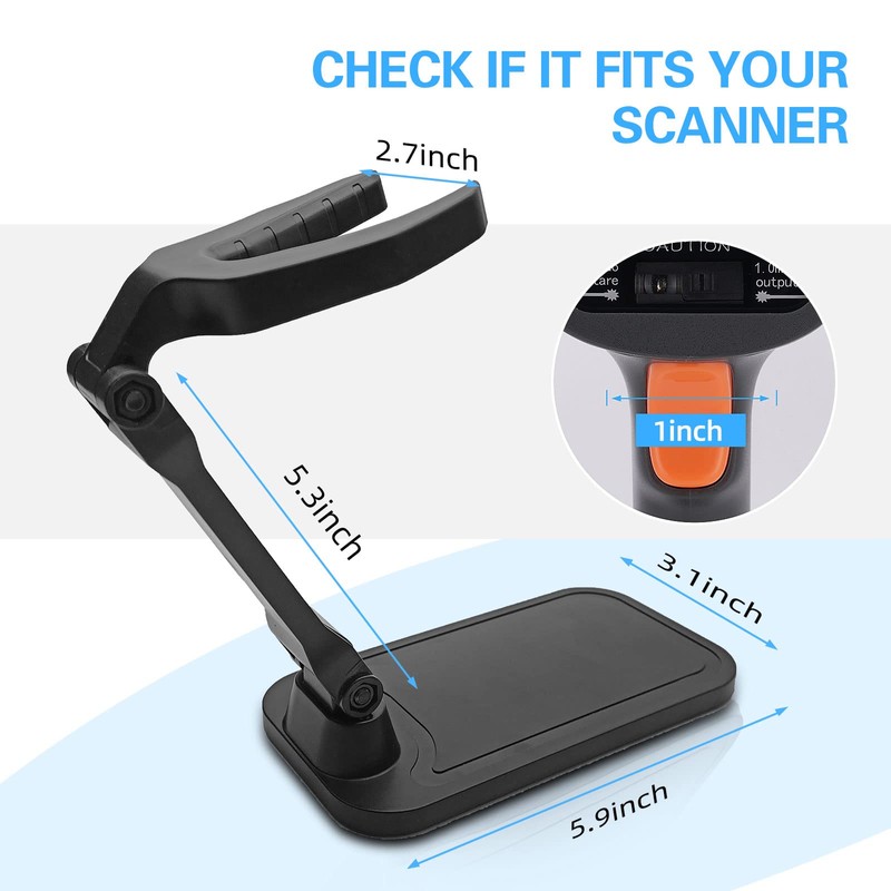 JRHC Universal Barcode Scanner Holder Handsfree Adjustable Barcode Scanner Holder