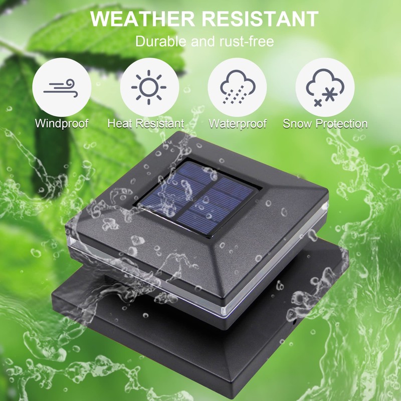 Dynaming 8 Pack Solar Post Cap Lights, Outdoor Decorative Post