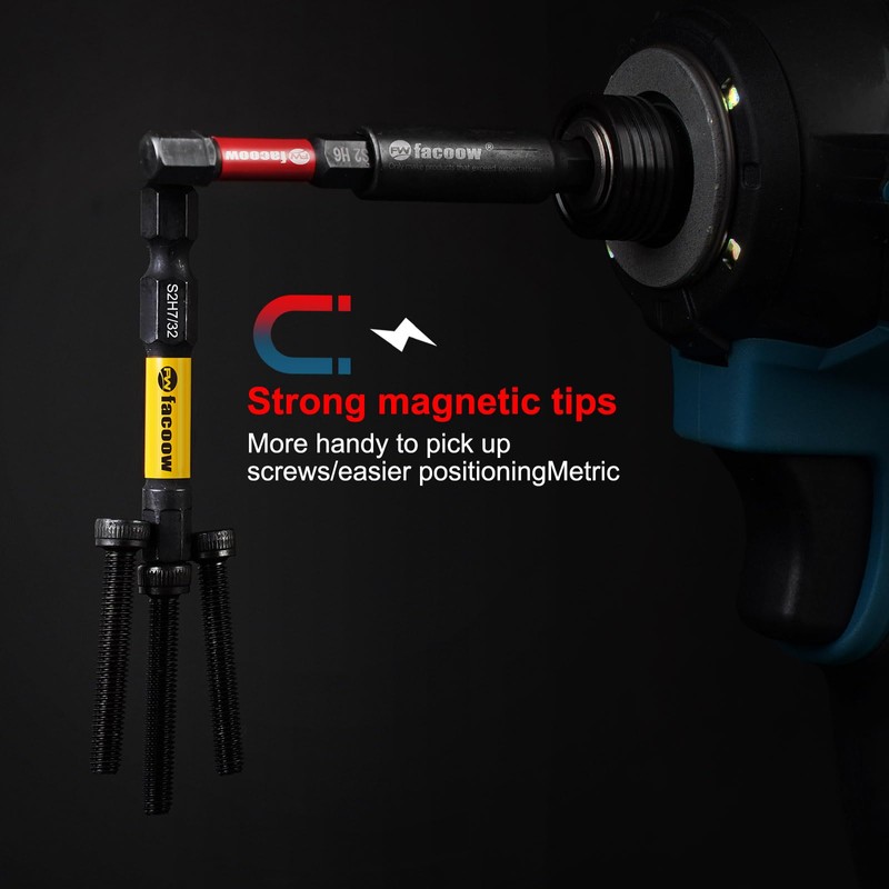 Facoow Hex Bit Set, S2 Alloy Steel Allen Wrench Drill