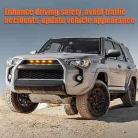 LED Grill Lights for 2014-2023 Toyota 4Runner TRD Pro Grille, Including SR5, TRD Off-Road, Limited, TRO Pro Models Raptor Style LED Light (Amber Light with Black housing)