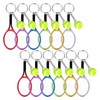YQWIN 12Pcs Tennis Keychains Tennis Racket Keychains Key Ring Alloy