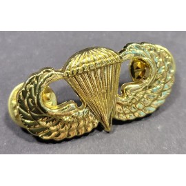 US ARMY GOLD BASIC Parachute PARATROOPER AIRBORNE JUMP WING Military Hat Pin