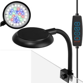 Mriocan Aquarium Light, 7 W, Light for Small Aquariums, Bendable, 360 Degree Adjustment, Lightweight, Small, High Brightness, Low Energy, Aquatic Plant Light, Tropical Fish Growing, Medallion Fish,
