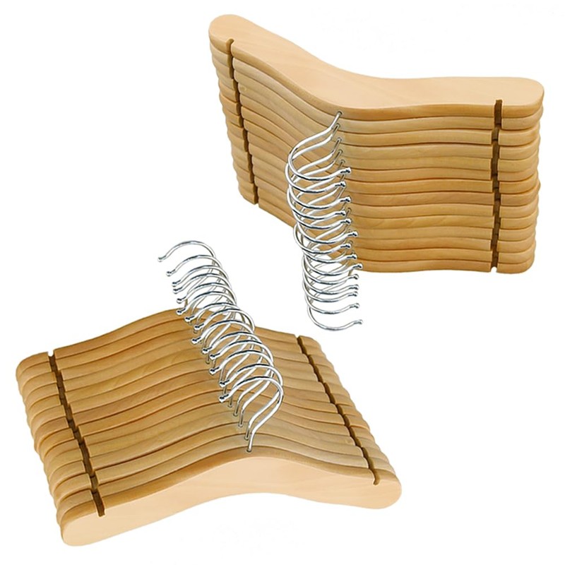 28 Pack Kids Baby Wooden Hangers, Safe and Pollution-Free Natural