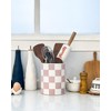 Swkien Utensil Holder，7.2 Inch Checkered Utensil Holder, Ceramic Cooking Utensil