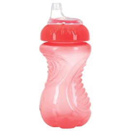 Nuby 2-Pack No Spill Easy Grip Trainer Cup 10 oz, Coral and Aqua