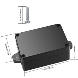 Project Box, 4pcs Junction Boxes, IP65 Waterproof Electrical Boxes, ABS Plastic Dustproof Electrical Project Case Power Junction Boxes with Fixed Ear for Outdoor Electronics - 3.3x2.3x1.37