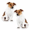 2 x 10cm Cute Jack Russell Vinyl Stickers Decals Laptop