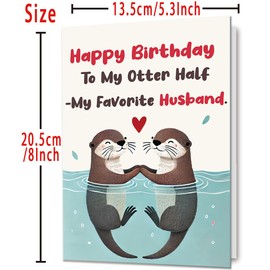 Mcduldul Husband Birthday Card | Happy Otter Birthday Gifts for Husband Men Him