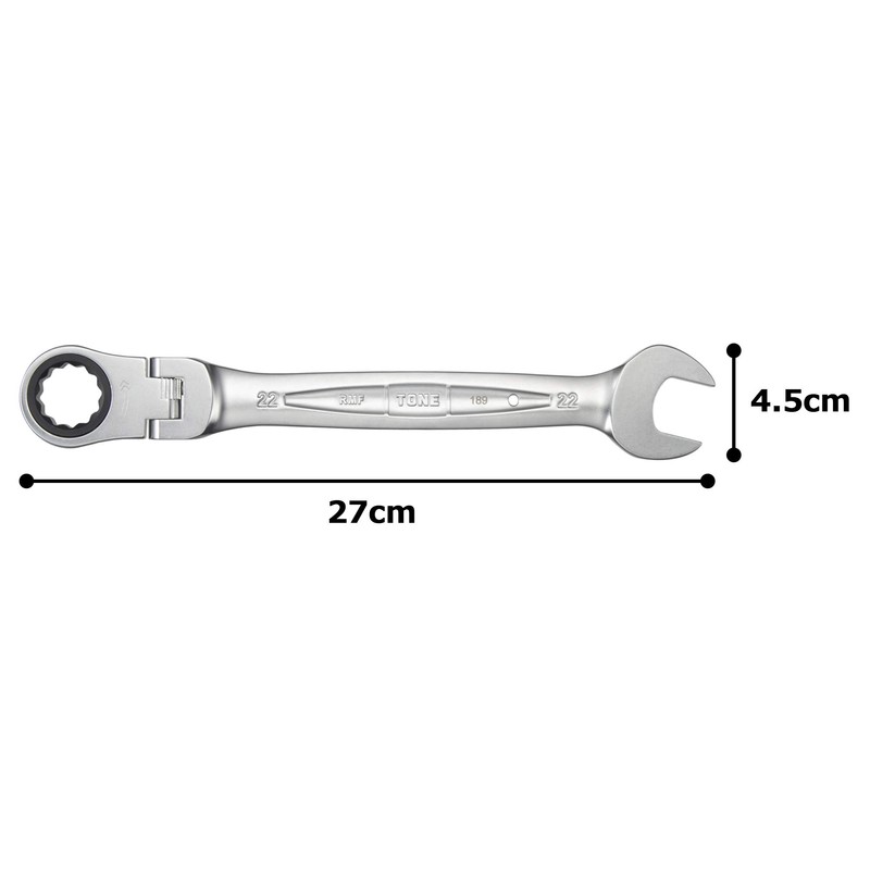 TONE RMF-22 Oscillating Ratchet Offset Wrench, Double Side Width 0.87