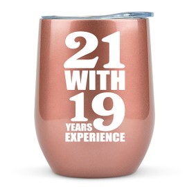 40th Birthday Gifts Women Unique 12 Ounce 21 with 19 Years Experience Gift Wine Glass 40 Year Old Birthday Gift for Women Decorations 40th Birthday Gifts Ideas Over The Hill