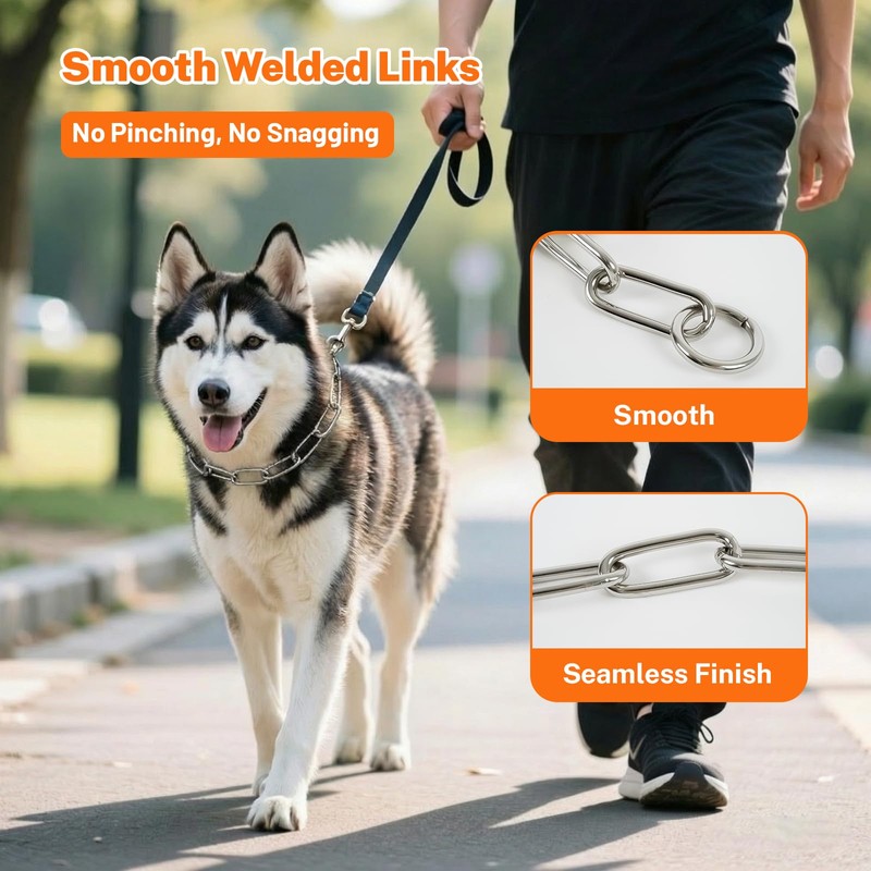 Yternal Professional Dog Martingale & Choke Chain – 3-Way Stainless