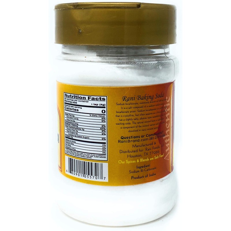 Rani Baking Soda (SODIUM BI-CARBONATE) 7oz (200g) PET Jar ~