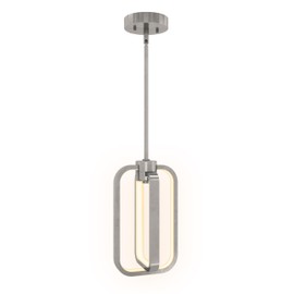 UltraLux Jaiya Integrated LED Mini Pendant Light - Adjustable Height, TRIAC Dimmable Hanging Light Fixture - 20W 3000K Surface Mount LED Ceiling Light - Modern Kitchen Island Lighting (Brushed Nickel)