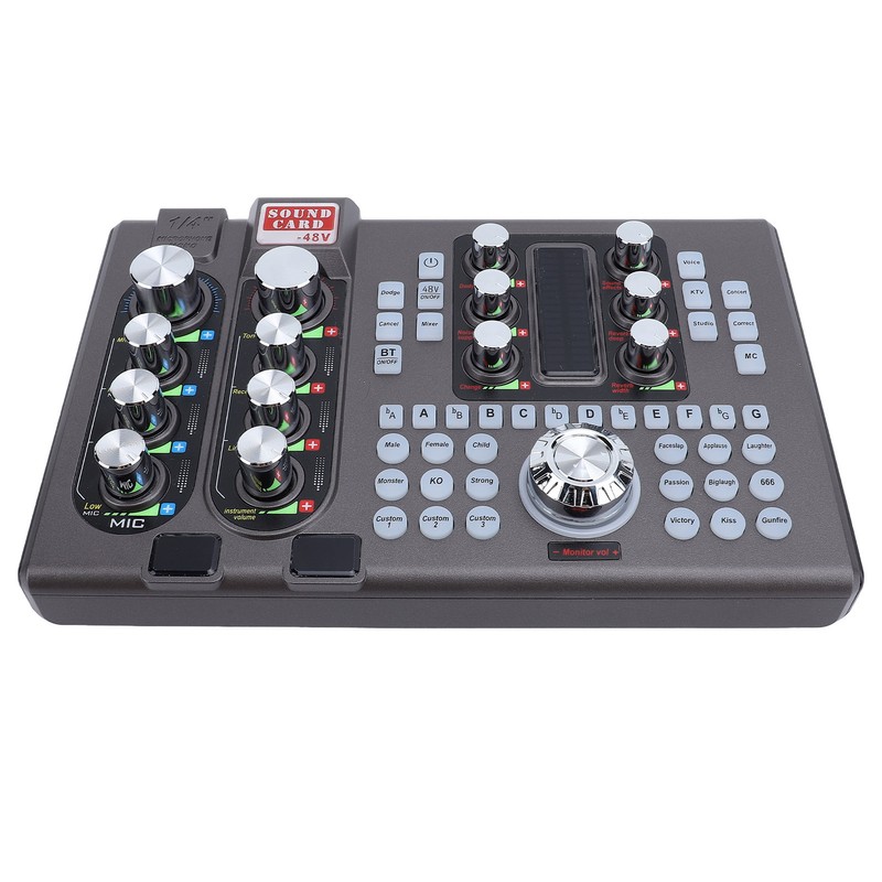 Digital Sound Card Professional Treble Bass Adjustable One Click Noise