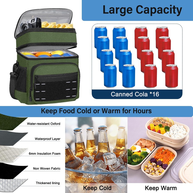 Lunch Box Cooler Bag - Insulated Tactical Lunchbox for Men
