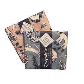 Shirayuki Dish Towel, Yuzen Dish Towel, Meow Meow Meow, 2 Color Set (Blue, Beige)