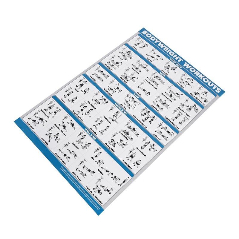 60x90cm Workout Charts Clear Rugged Easy Reading Bodyweight Exercises Poster