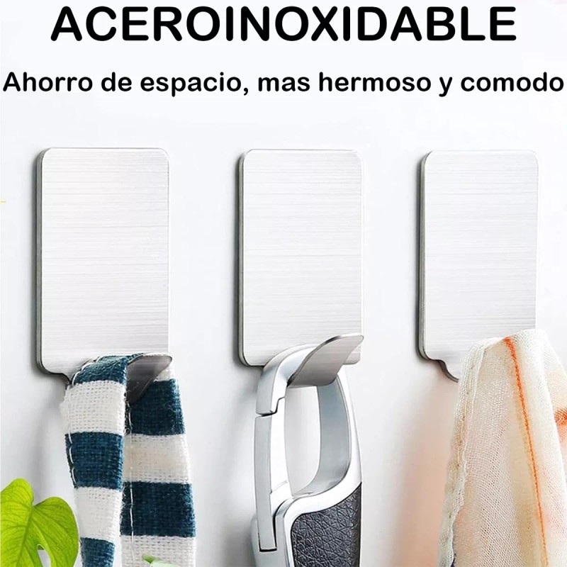 Generic 50 Ganchos Adhesivos De Acero Inoxidable Para Baño O