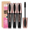 3 Pcs 4D Silk Fiber Lash Black Mascara, Longer &