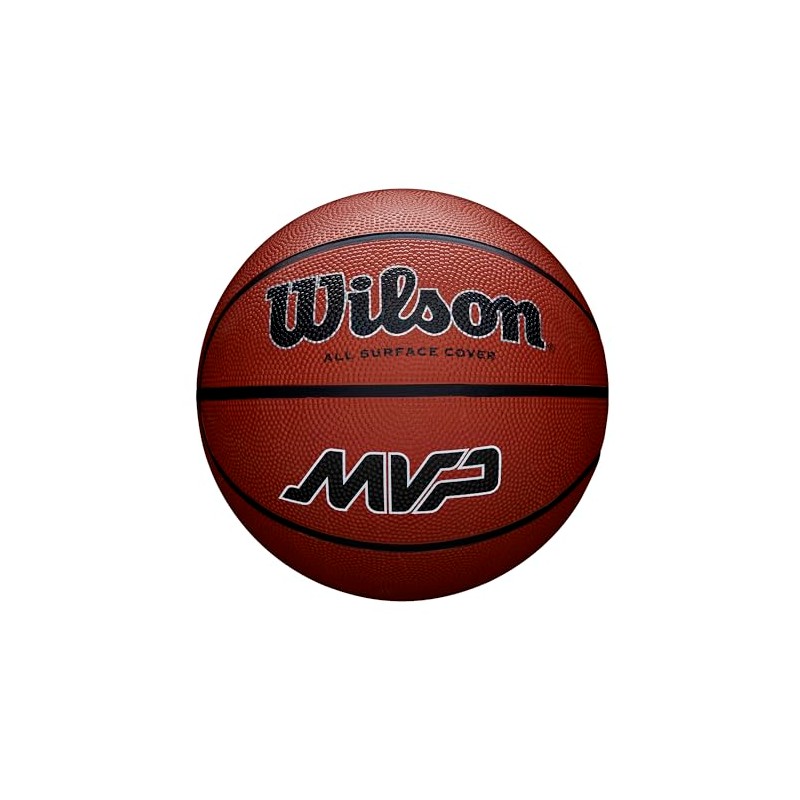 Wilson MVP Basketball, Made From Durable Rubber For All-Surface Performance,