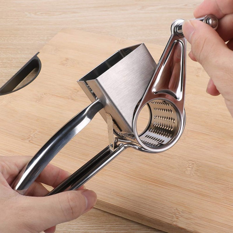 Multifunctional Kitchen Craft Rotary Stainless Steel Cheese Grater 1 Drums