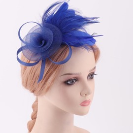 DRESHOW Fascinators Hats for Women Tea Party Fascinator Hats Tulle Fascinators Vintage 50s Headwear Cocktail Wedding Church Derby Hat