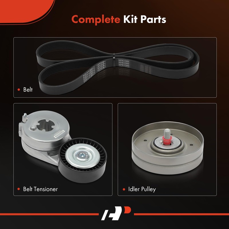 A-Premium Engine Serpentine Belt Drive Kit Compatible with Cars -