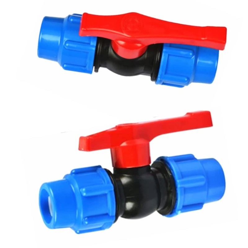 Ball Valve Connector, 25mm MDPE Irrigation Pipe Fittings Valve, Plastic