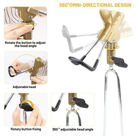 DBREAKS Rod Holder, Pack of 2 Stainless Steel Fishing Rod Holder, 360° Adjustable Holder for Fishing Rods, Fishing Rod Stand, Angle Adjustable Fishing Rod Holder, Rod Rest Holder