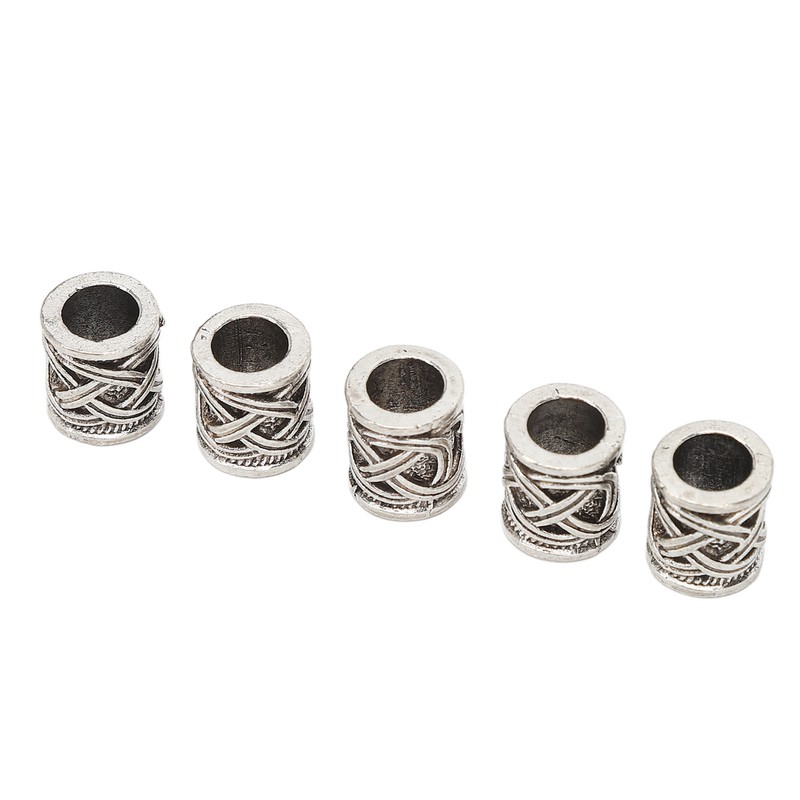 20PCS Beard Beads Retro Alloy Multipurpose Hair Tube Beads for