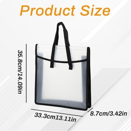 Qivine 4Pcs Paper Storage Bag, Clear Scrapbook Paper Storage Organiser, 12 X 12 Paper Storage with 3 Inch Expandable Pocket and Handle for Holding Scrapbook Paper Vinyl Paper Cardstock Hold up 250