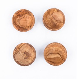 MOHA 24 High-quality dip bowl set made of exclusive olive wood, tapas bowls set, small bowl for olives and BBQ sauces, dip bowl for diameter 8 cm, set of 4