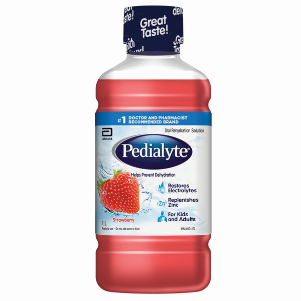Pedialyte Pedialyte Electrolyte Oral Rehydration Solution, Strawberry, 1-L Bottle