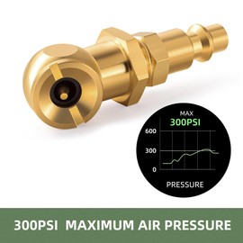 Kbrotech Portable Air Chucks,Brass Closed Ball Air Chuck with 1/4" NPT Standard Quick Plug Ball Inflator for Inflator Gauge Compressor 2pcs