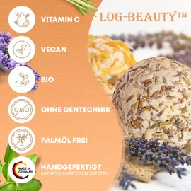 7 Organic Bath Bombs - Bath Bombs Gift Set with Vitamin C - Made in Germany - Vegan - Wellness Bath Accessory Set - Gifts for Women and Men - Mother's Day Gift