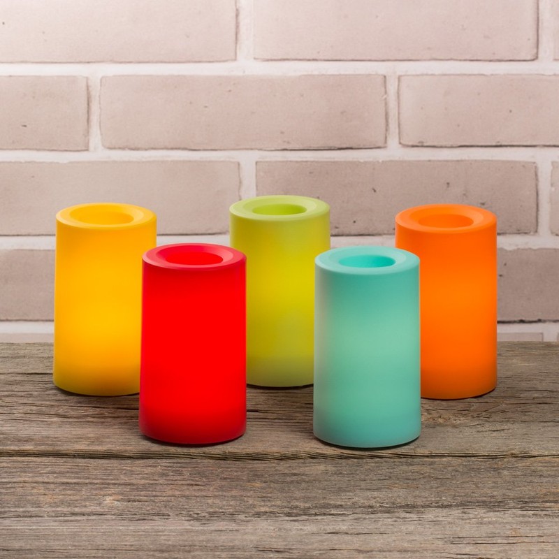 Sterno Home CGT20305RA Indoor/Outdoor Plastic Pillar Candle with 5-Hour Timer,