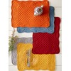 DII Quilted Farmhouse Collection Tabletop, Placemat Set, Pumpkin Spice, 6