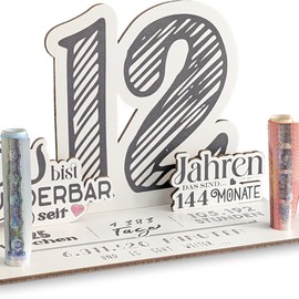 12 Geburtstag - 12 Jahre 3D-Holzkarte | Geldgeschenke, 12 Geburtstag Mädchen, 12 Geburtstag Jungen, 12 Geburtstag, 12. Geburtstag Mädchen, 12 Geburtstag Deko, 12. Geburtstag Jungen