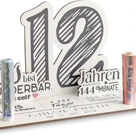 12 Geburtstag - 12 Jahre 3D-Holzkarte | Geldgeschenke, 12 Geburtstag Mädchen, 12 Geburtstag Jungen, 12 Geburtstag, 12. Geburtstag Mädchen, 12 Geburtstag Deko, 12. Geburtstag Jungen