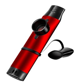 Multicolor Kazoo Aluminum Alloy Kazoo Music Toy and Musical Instrument, Metal Kazoo Whistle with 5 Additional Membranes Adjustable Tone for Music Lovers (Red)