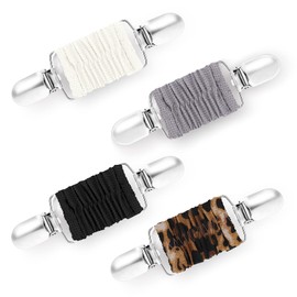 Prasacco Pack of 4 Dress Cinch Clip, Pullover Clips, Scarf Clip, Sweater, Cardigan Clips, Retro Cardigan, Collar Clip, Shirt, Brooch Clip, Elastic Clip for Sweaters, Dresses, Shirts (4 Colours),