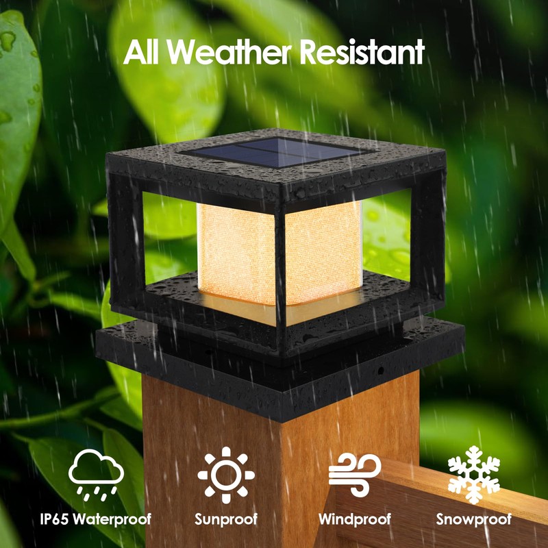 Mlambert 8 Pack Solar Post Lights, 4x4 6x6 Wooden Vinyl
