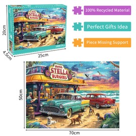 Puzzle 1000 Pieces, Adult Puzzle, A Challenging Puzzle, Puzzle Games for the Whole Family, Gifts for Women, Gifts for Men, Theme: Seaview Campground