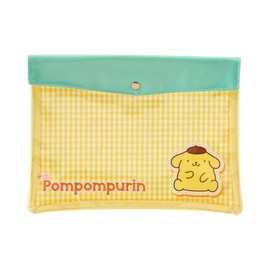 Sanrio 642908 Clear Flat Case, Pompompurin, PVC, Laminated Cotton, A5 Size, Ages 3 and Up