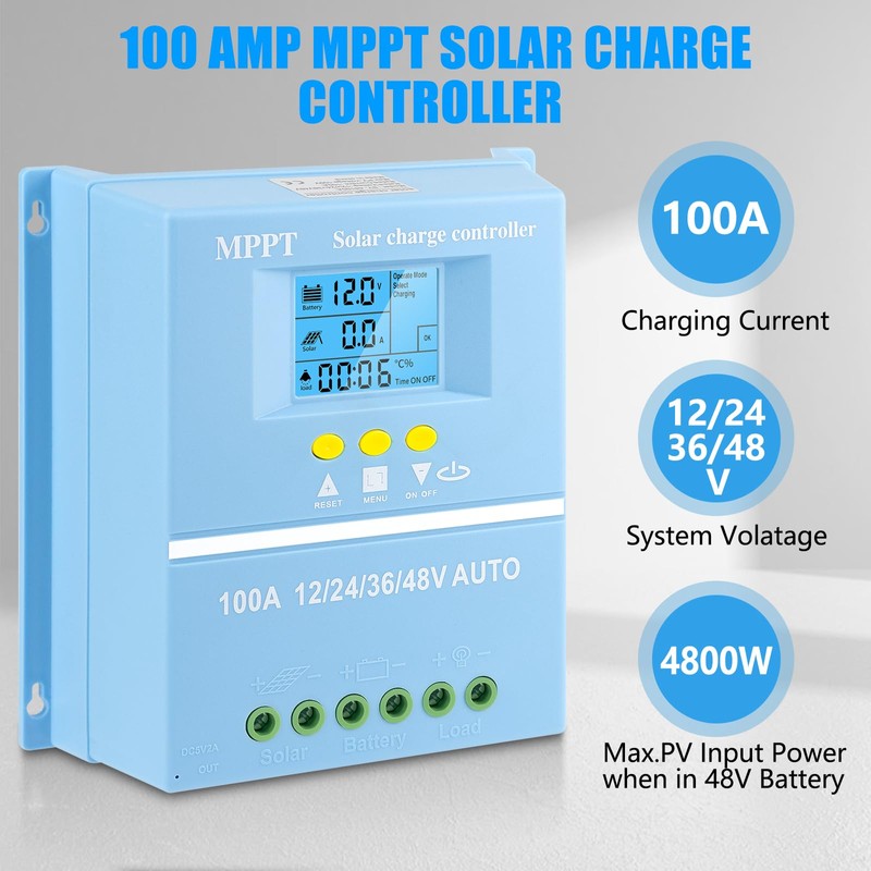 100A MPPT Solar Charge Controller Solar Panel Intelligent Regulator 12V